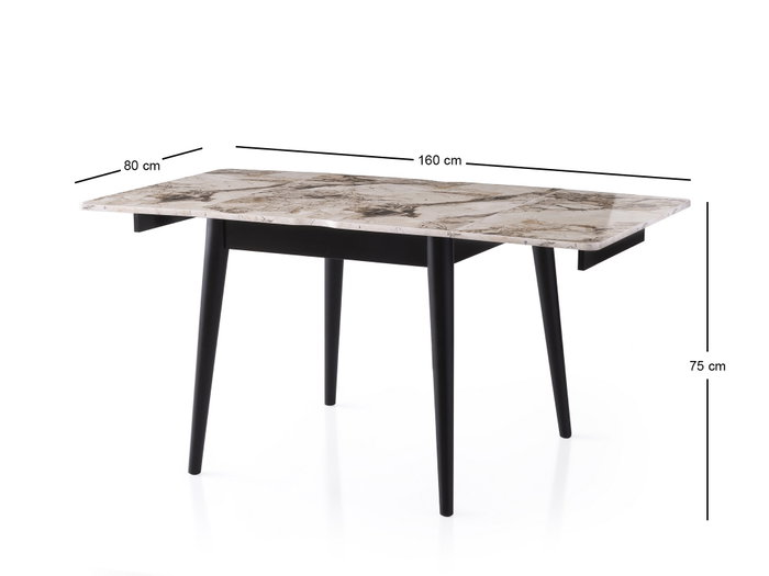 Hanah Home Mesa de Comedor Extensible Mármol Blanco Hanah Home Mesa de Comedor Extensible Mármol Blanco